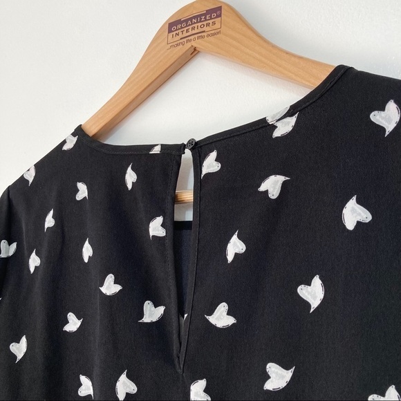 Joe Fresh Dove Print Ruffle Skirt Keyhole Back Long Sleeve Dress Size S - Picture 9 of 12